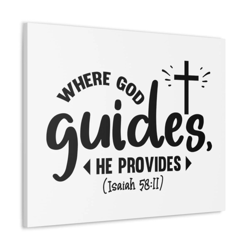 Scripture Walls Isaiah 58:11 God Guides Cross Bible Verse Canvas Christian Wall